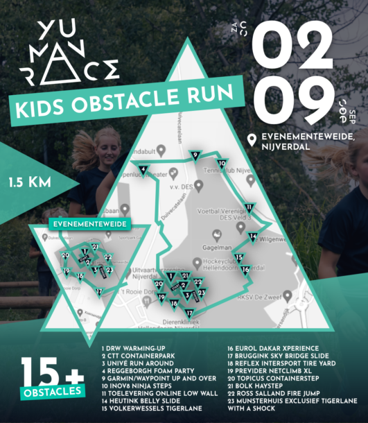 Kids obstacle run parcours 1,5 km