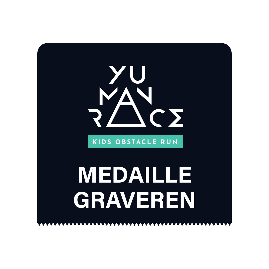 ticket medaille graveren yu man race kids obstacle run