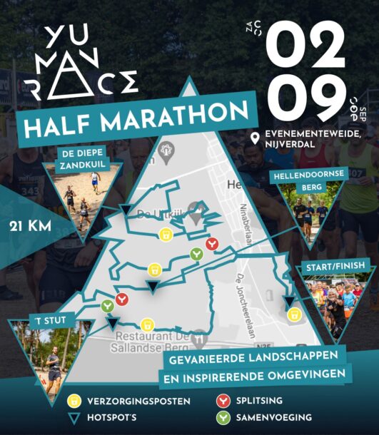 Halve marathon route 21 km