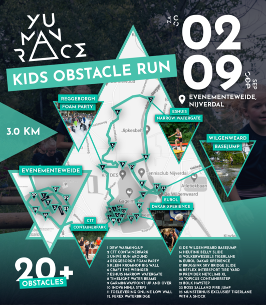 Kids obstacle run parcours 3 km
